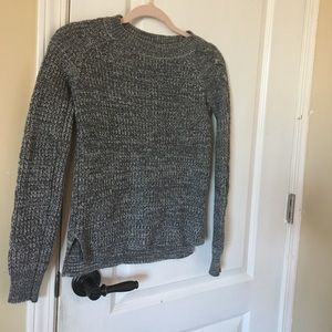 Warm cozy grey knit sweater for fall. Super cute